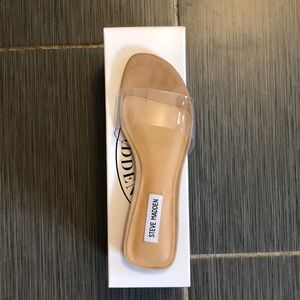 Steve Madden clear Bev slides
